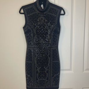 Black Studded Mini Dress